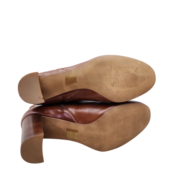 Jeffrey Campbell Women's Prianka Zippered Heeled Bootie Cognac Sz 11 - Picture 4 of 10
